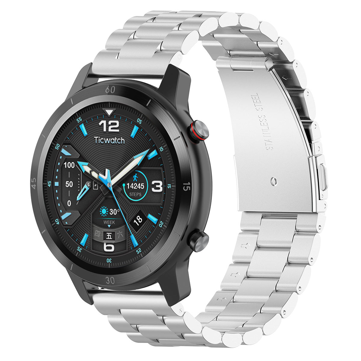 Three Beads Stainless Steel Watch Strap Replacement Band 22mm for Huawei Watch 3 Watch 3 Pro Three Beads Stainless Steel Watch Strap Replacement Band 22mm for Huawei Watch 3 Watch 3 Pro